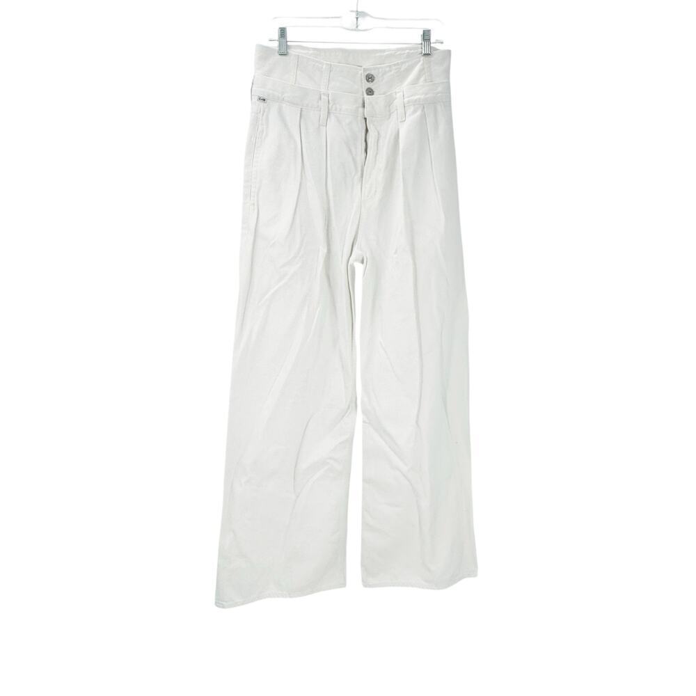 Citizen & Humanity Organic Cotton Pleated Wide-Leg Jeans White Size 29 NWOT